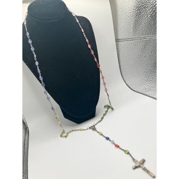 St Labre Indians Multicolored Rosary Beads 22 7/8 Inch Necklace! - Picture 1 of 12